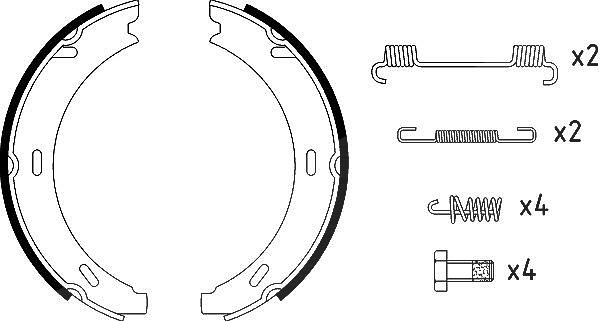 Hella Bremsbackensatz, Feststellbremse [Hersteller-Nr. 8DA355050-301] für Mercedes-Benz