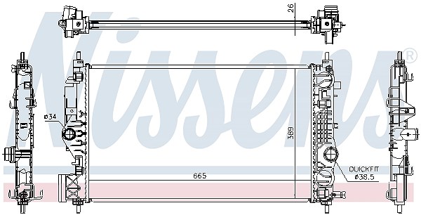 Nissens Kühler, Motorkühlung [Hersteller-Nr. 630764] für Opel, Vauxhall