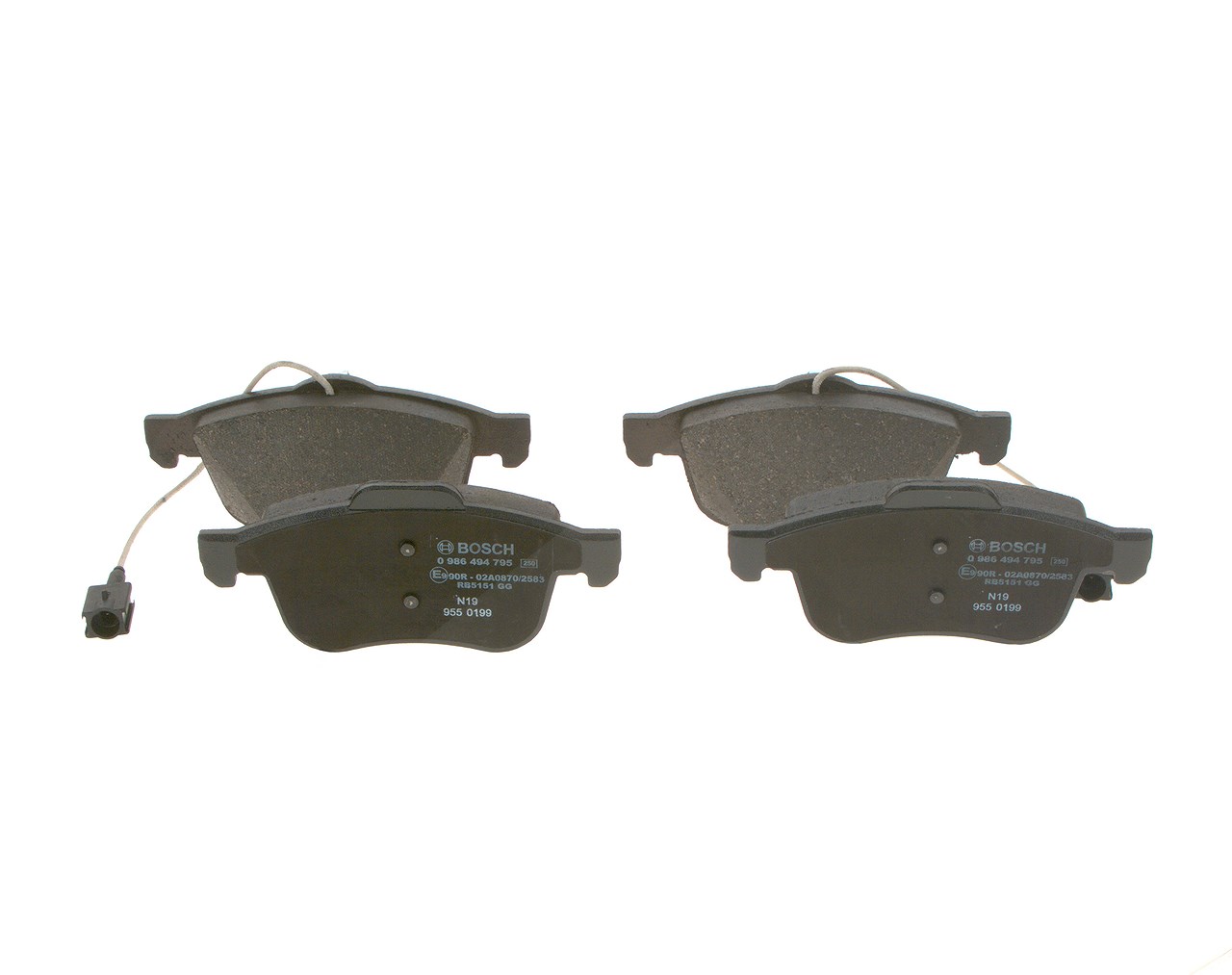 Bosch Bremsbeläge mit VWK vorne (Satz) [Hersteller-Nr. 0986494795] für Vauxhall, Lancia, Opel, Fiat