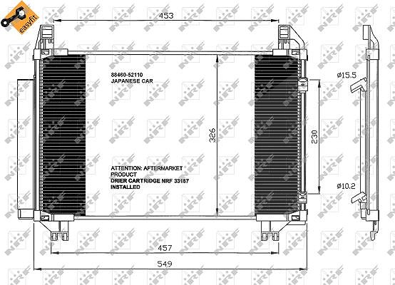 Nrf Kondensator, Klimaanlage [Hersteller-Nr. 35652] für Subaru, Toyota