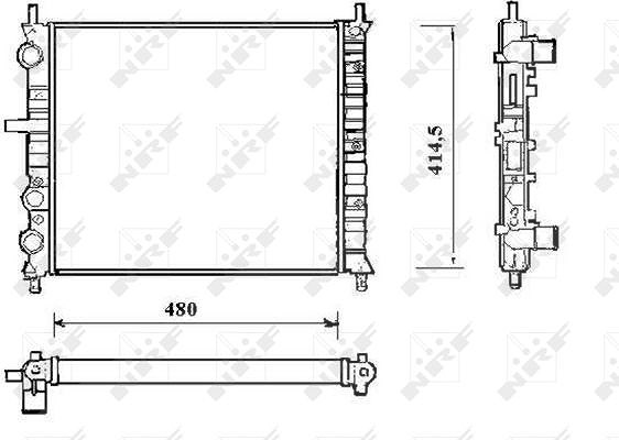 Nrf Kühler, Motorkühlung [Hersteller-Nr. 58191] für Fiat