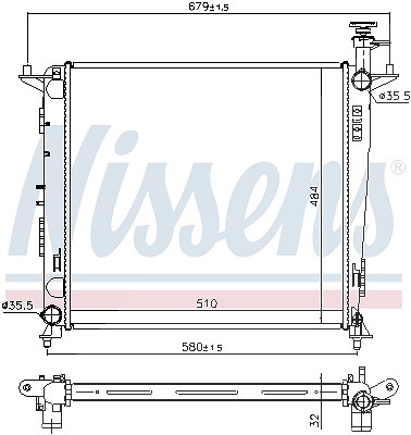 Nissens Kühler, Motorkühlung [Hersteller-Nr. 666222] für Kia