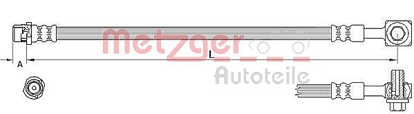 Metzger Autoteile Bremsschlauch [Hersteller-Nr. 4111625] für Vauxhall, Opel