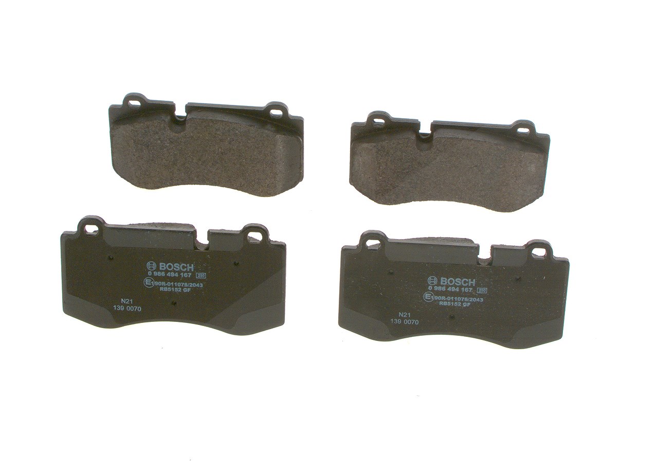 Bosch Bremsbelagsatz, Scheibenbremse [Hersteller-Nr. 0986494167] für Mercedes-Benz