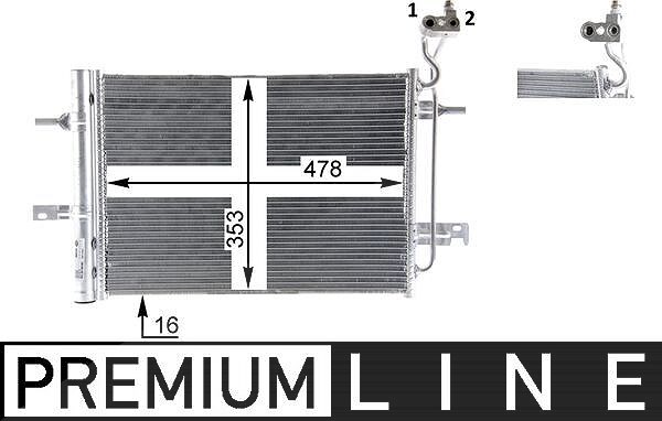 Mahle Kondensator, Klimaanlage [Hersteller-Nr. AC30000P] für Vauxhall, Opel