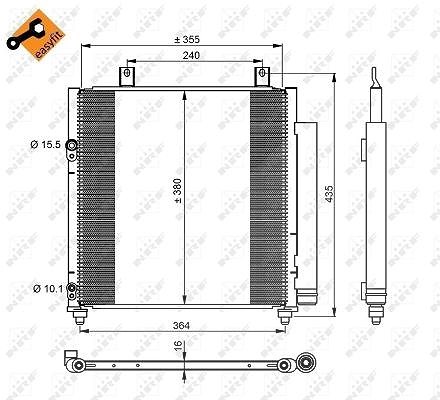 Nrf Kondensator, Klimaanlage [Hersteller-Nr. 350221] für Mitsubishi