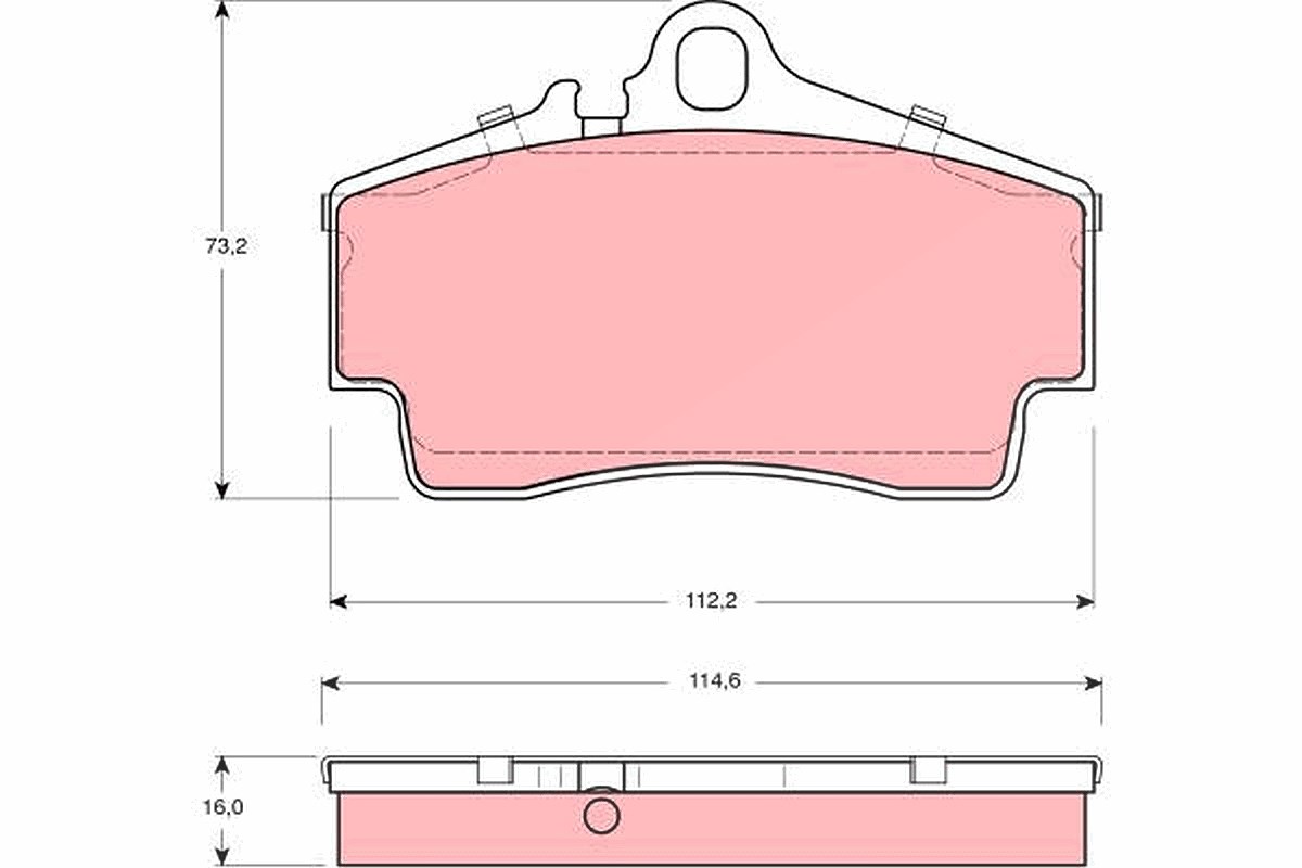 Trw Bremsbelagsatz, Scheibenbremse [Hersteller-Nr. GDB1395] für Porsche