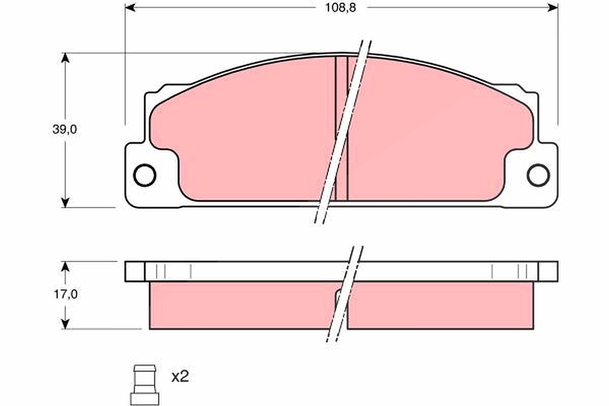 Trw Bremsbelagsatz, Scheibenbremse [Hersteller-Nr. GDB296] für Seat, Fiat