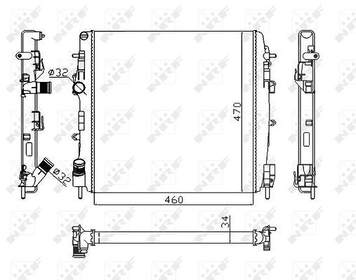 Nrf Kühler, Motorkühlung [Hersteller-Nr. 58317A] für Renault