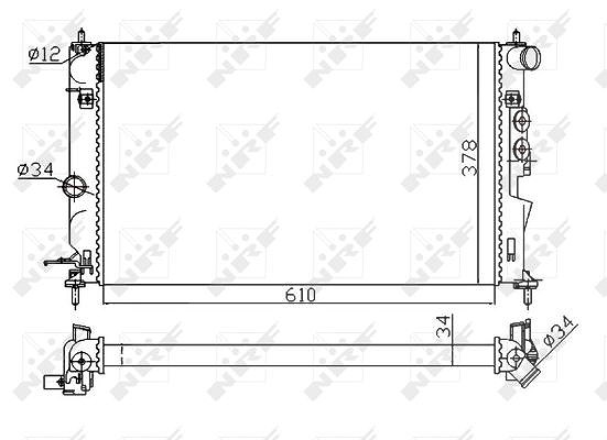 Nrf Kühler, Motorkühlung [Hersteller-Nr. 50563A] für Opel, Vauxhall