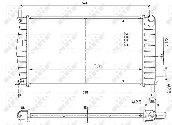 Nrf Kühler, Motorkühlung [Hersteller-Nr. 50131A] für Mazda, Ford