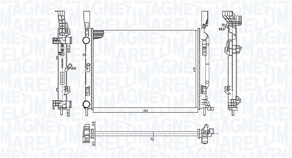 Magneti Marelli Kühler, Motorkühlung [Hersteller-Nr. 350213142600] für Mercedes-Benz, Renault