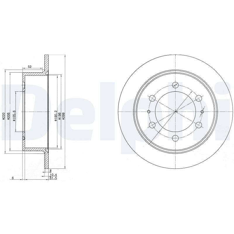 Delphi Bremsscheibe [Hersteller-Nr. BG3522] für Daewoo, Ssangyong