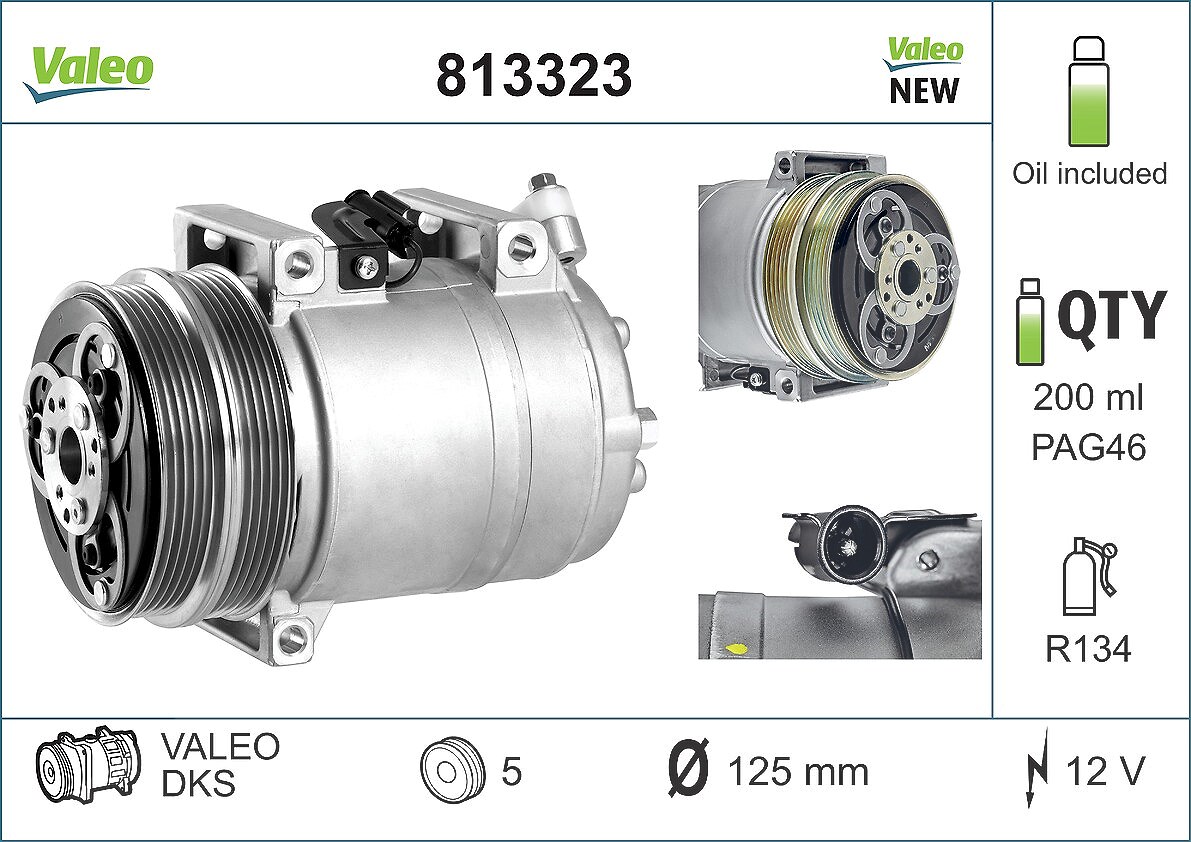 Valeo Kompressor, Klimaanlage [Hersteller-Nr. 813323] für Volvo, Ford