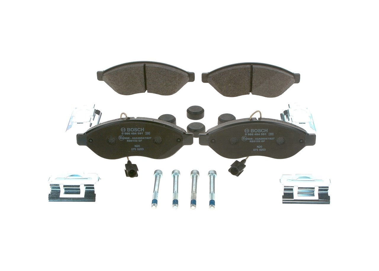 Bosch Bremsbeläge vorne (Satz) [Hersteller-Nr. 0986494591] für Citroën, Peugeot, Fiat