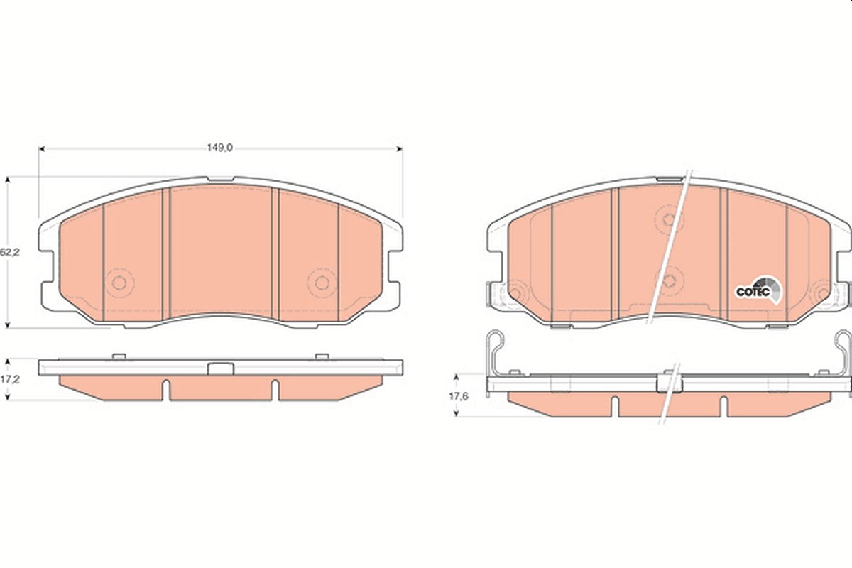 Trw Bremsbelagsatz, Scheibenbremse [Hersteller-Nr. GDB1715] für Opel, Vauxhall, Chevrolet, Pontiac