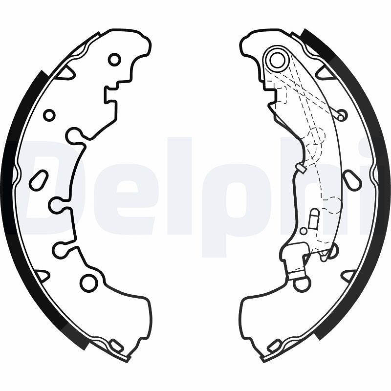 Delphi Bremsbackensatz [Hersteller-Nr. LS1980] für Vauxhall, Lancia, Fiat, Peugeot, Opel, Citroën, Chrysler