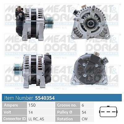 Meat & Doria Generator [Hersteller-Nr. 5540354] für Lancia, Mazda, Ford, Volvo, Fiat