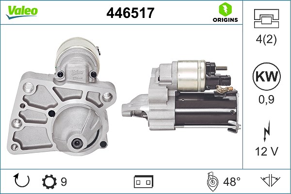 Valeo Starter [Hersteller-Nr. 446517] für Ds (capsa), Ds, Mini, Peugeot, Citroën