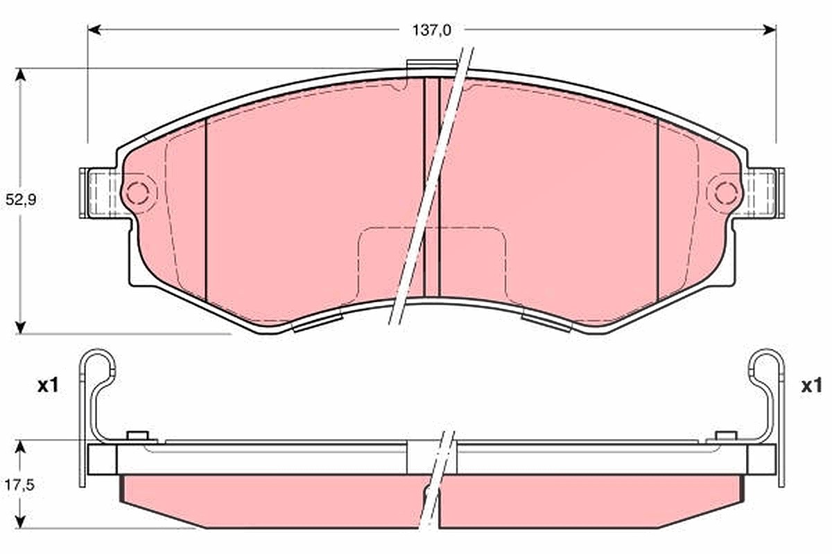 Trw Bremsbelagsatz, Scheibenbremse [Hersteller-Nr. GDB3211] für Daewoo, Ssangyong, Hyundai