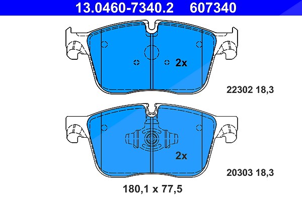 Ate Bremsbelagsatz, Scheibenbremse [Hersteller-Nr. 13.0460-7340.2] für Land Rover, Jaguar