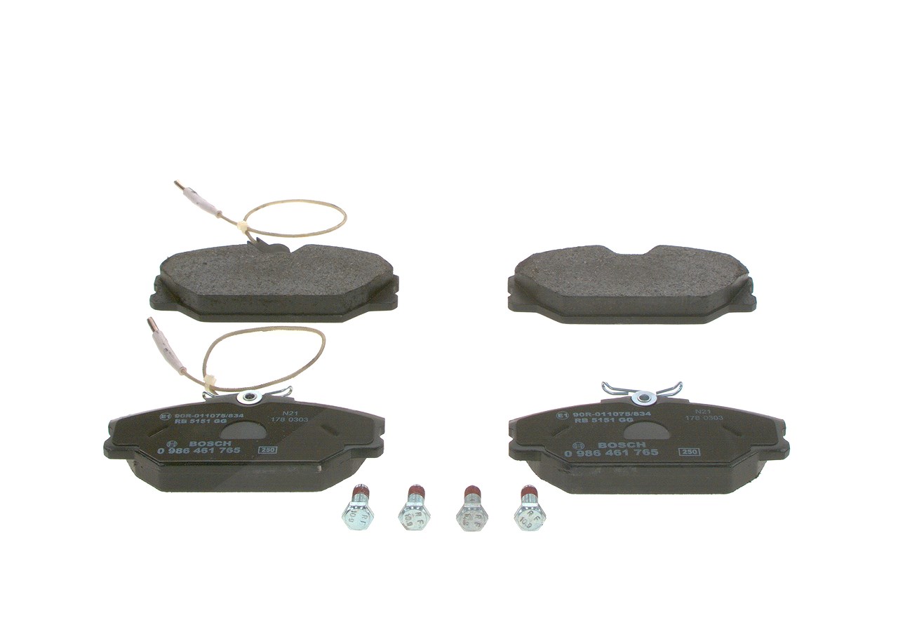 Bosch Bremsbelagsatz, Scheibenbremse [Hersteller-Nr. 0986461765] für Alpine, Renault