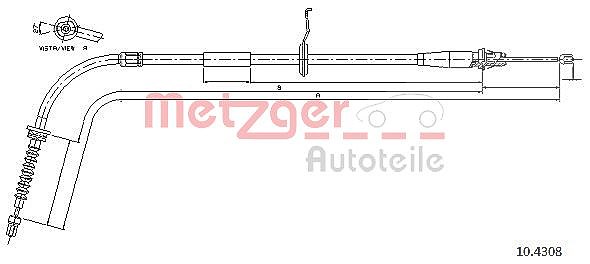 Metzger Autoteile Seilzug, Feststellbremse [Hersteller-Nr. 10.4308] für Mini