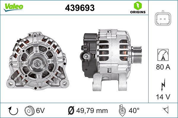 Valeo Generator [Hersteller-Nr. 439693] für Peugeot, Citroën