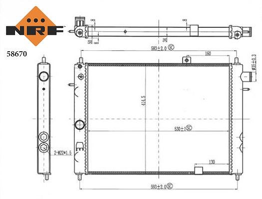 Nrf Kühler, Motorkühlung [Hersteller-Nr. 58670] für Vauxhall, Opel