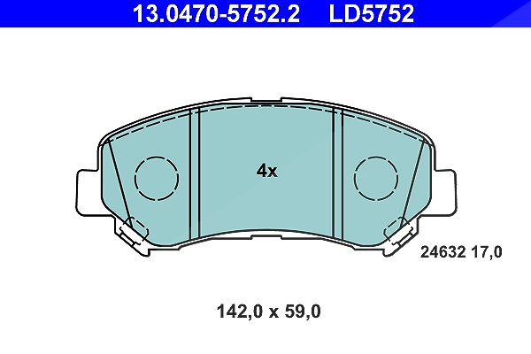 Ate CERAMIC Bremsbelagsatz vorne [Hersteller-Nr. 13.0470-5752.2] für Nissan, Suzuki