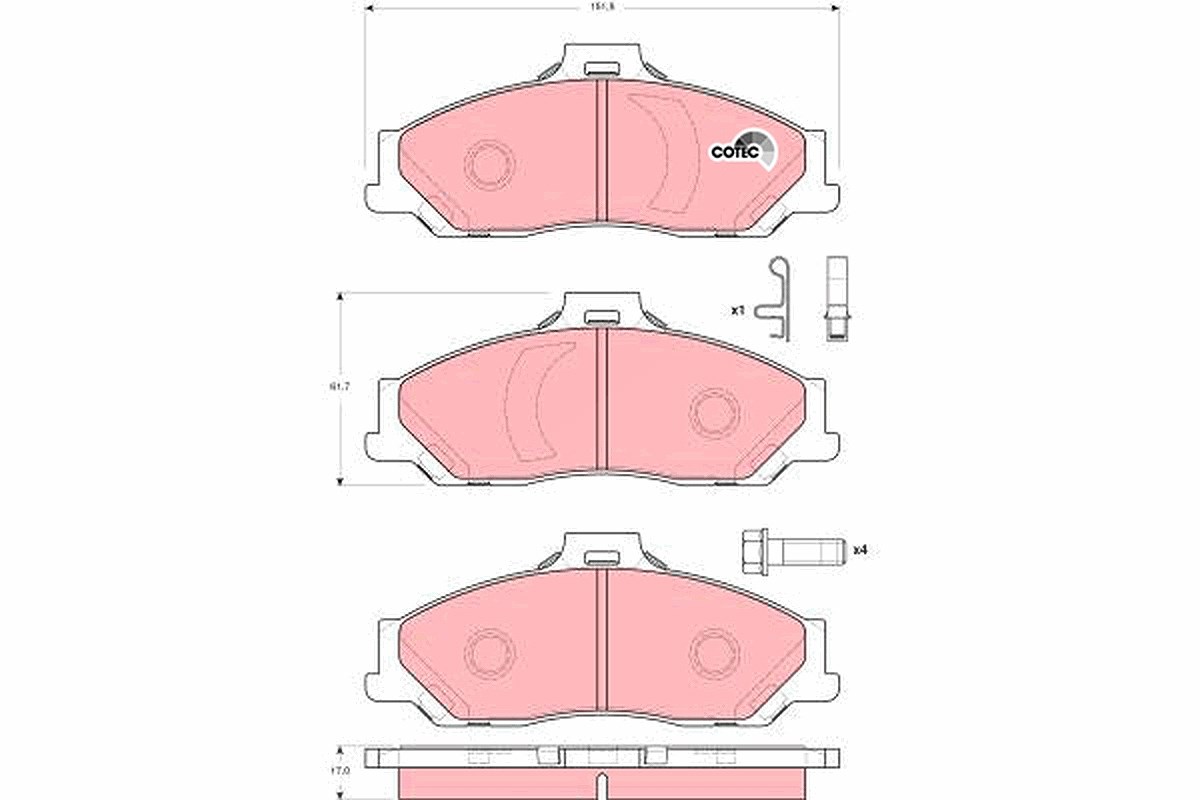 Trw Bremsbeläge vorne (Satz) [Hersteller-Nr. GDB3353] für Ford, Mazda