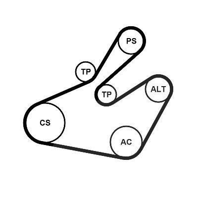 Continental Ctam Keilrippenriemensatz [Hersteller-Nr. 6PK1468K1] für Lancia, Peugeot, Fiat, Citroën