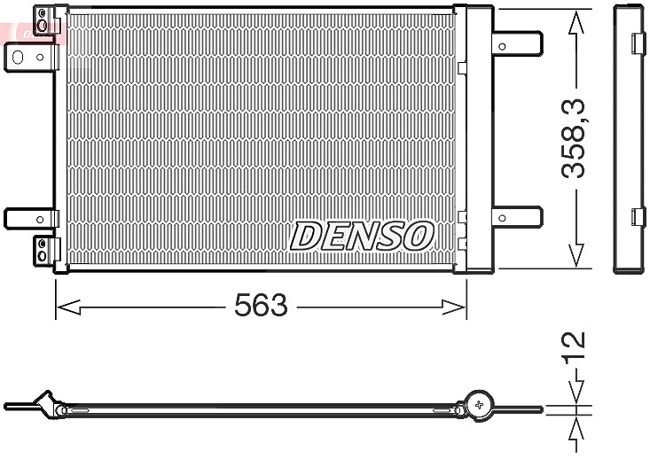 Denso Kondensator, Klimaanlage [Hersteller-Nr. DCN21032] für Peugeot, Opel, Ds, Citroën