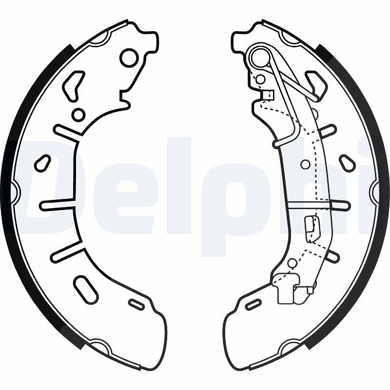 Delphi Bremsbackensatz [Hersteller-Nr. LS2050] für Opel, Fiat, Vauxhall