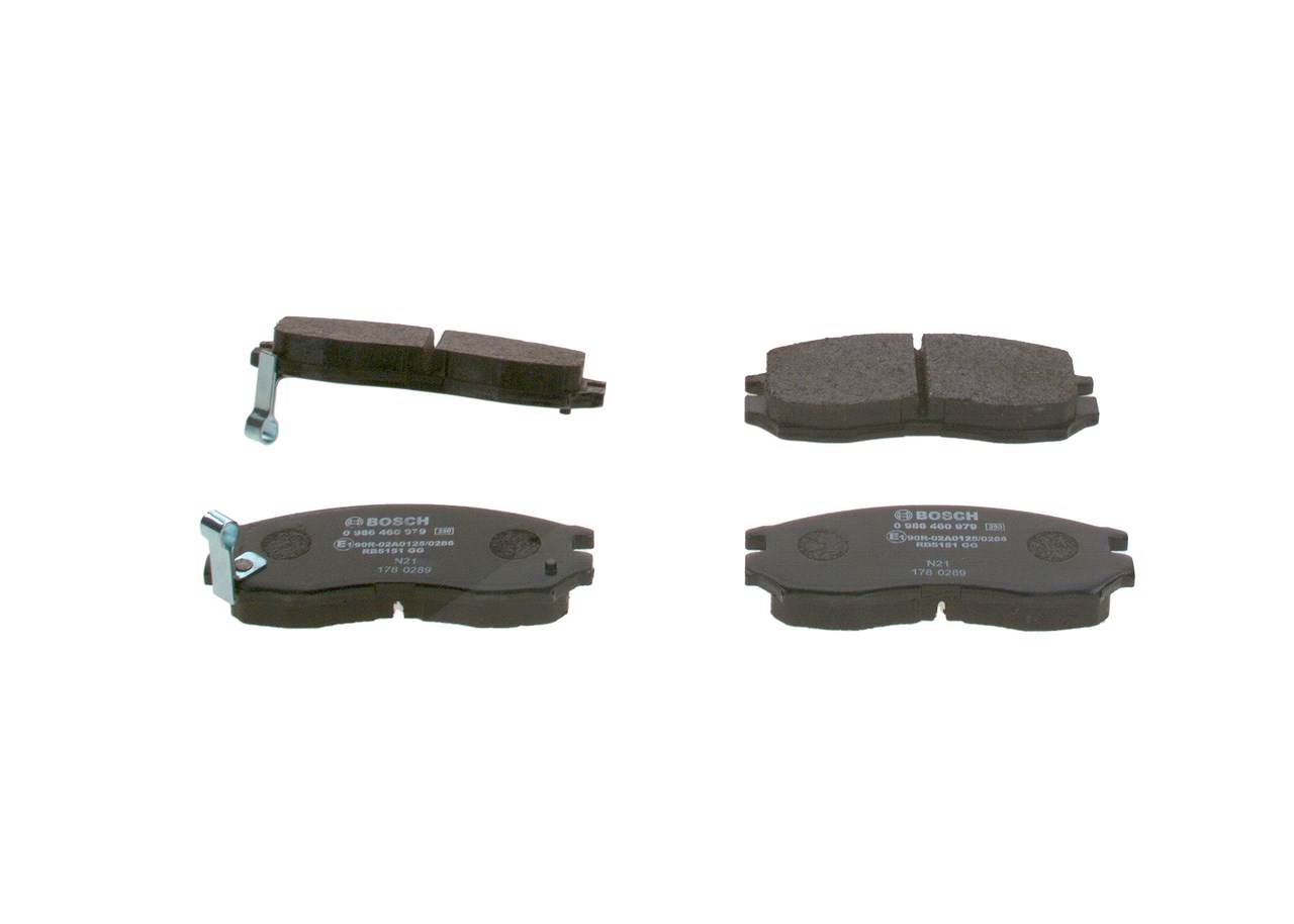 Bosch Bremsbelagsatz, Scheibenbremse [Hersteller-Nr. 0986460979] für Mitsubishi, Proton, Hyundai