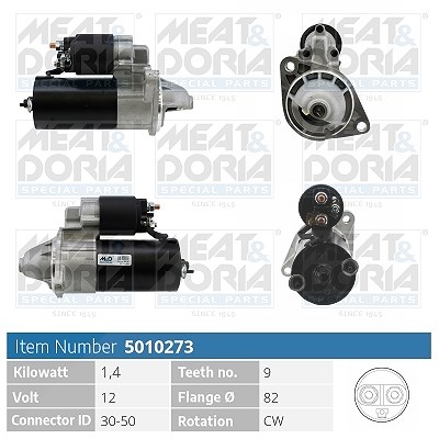 Meat & Doria Starter [Hersteller-Nr. 5010273] für Vauxhall, Daewoo, Saab, Opel