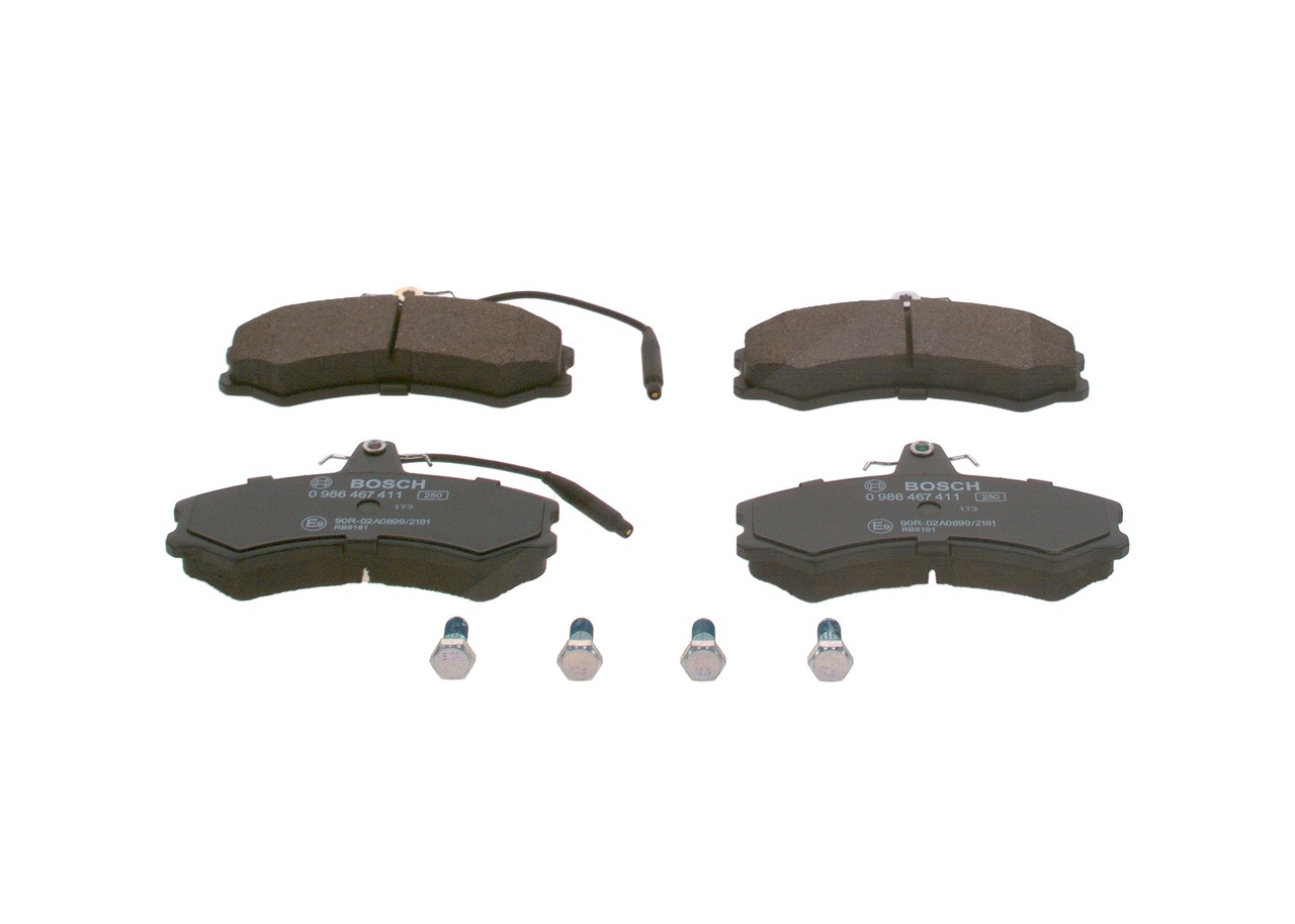 Bosch Bremsbelagsatz, Scheibenbremse [Hersteller-Nr. 0986467411] für Citroën, Peugeot, Talbot, Fiat