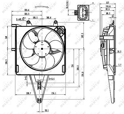 Nrf Lüfter, Motorkühlung [Hersteller-Nr. 47431] für Fiat