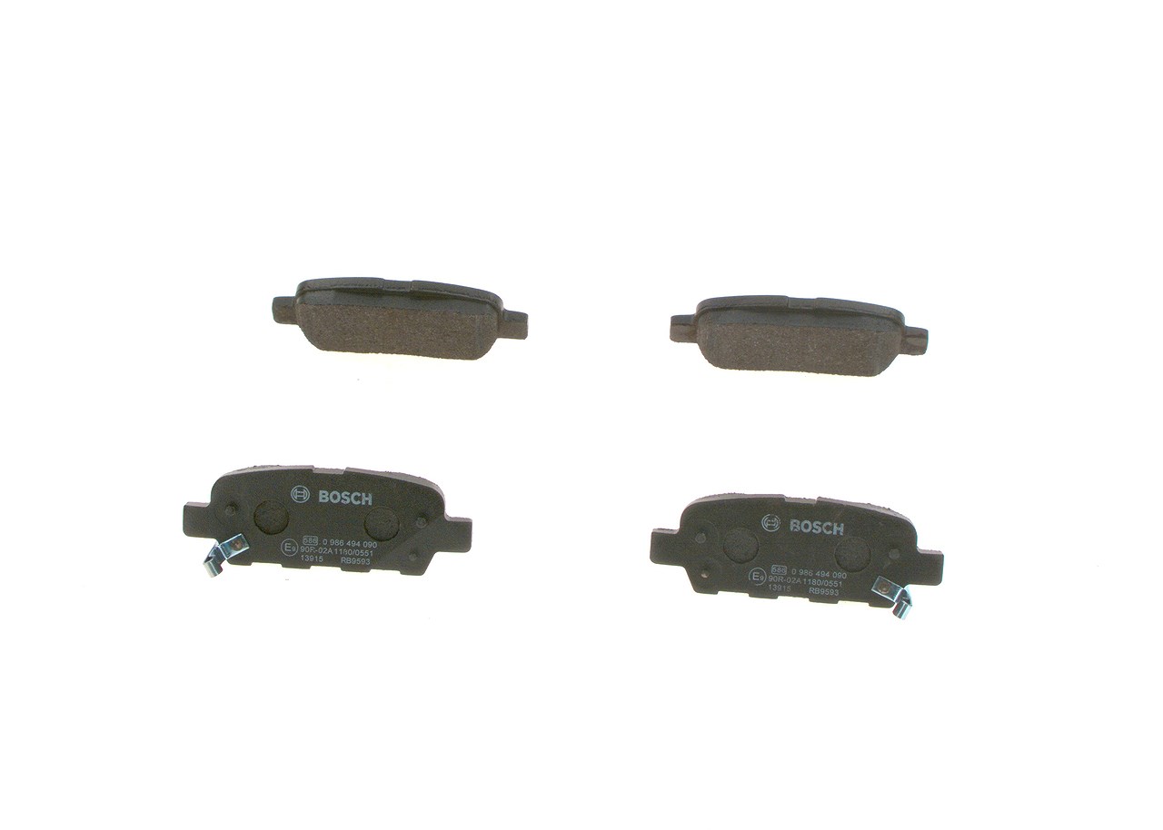 Bosch Bremsbelagsatz, Scheibenbremse [Hersteller-Nr. 0986494090] für Nissan, Suzuki, Renault, Infiniti