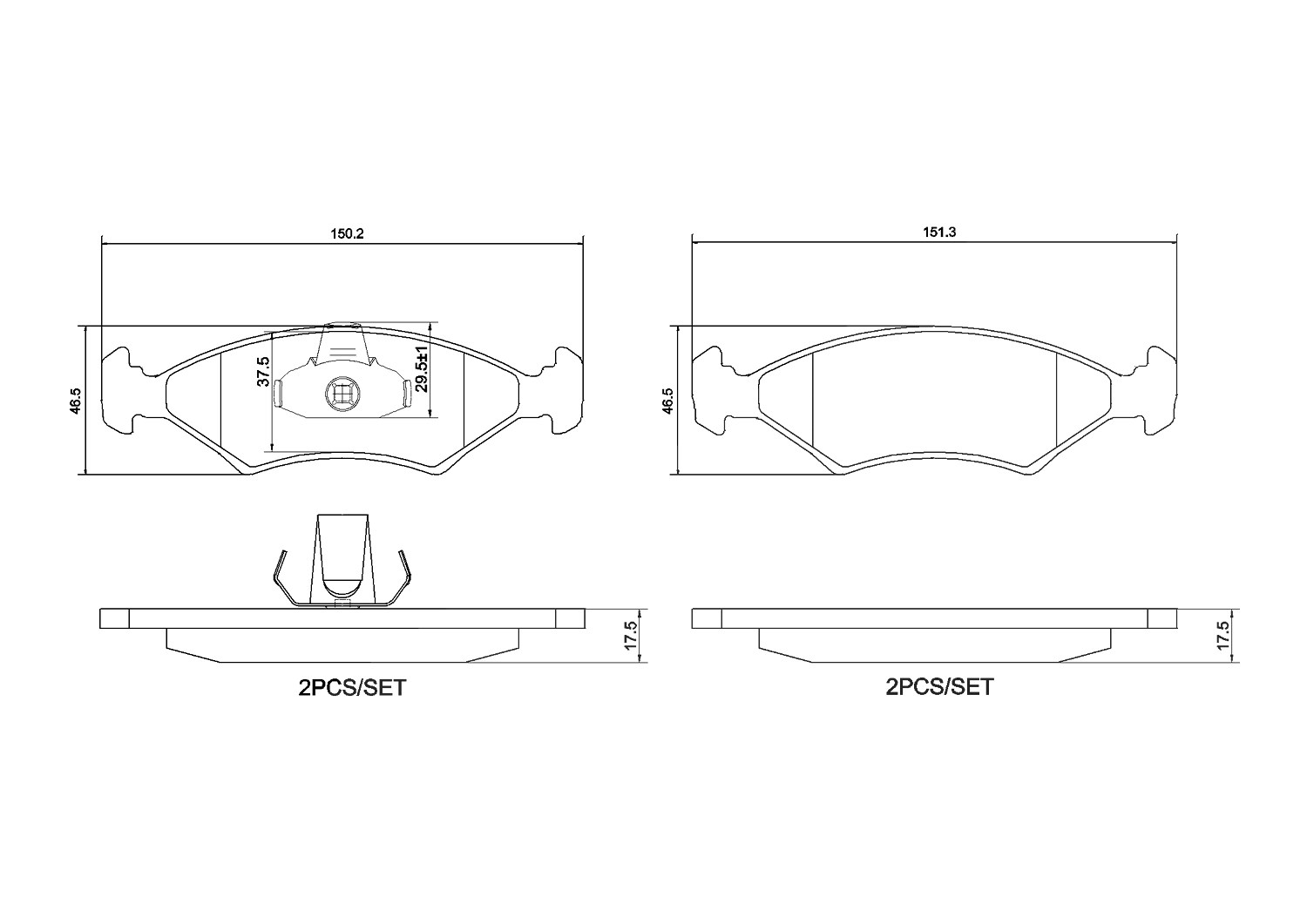 Brembo Bremsbelagsatz, Scheibenbremse [Hersteller-Nr. P24043] für Ford, Westfield, Tvr, Kia, Mazda