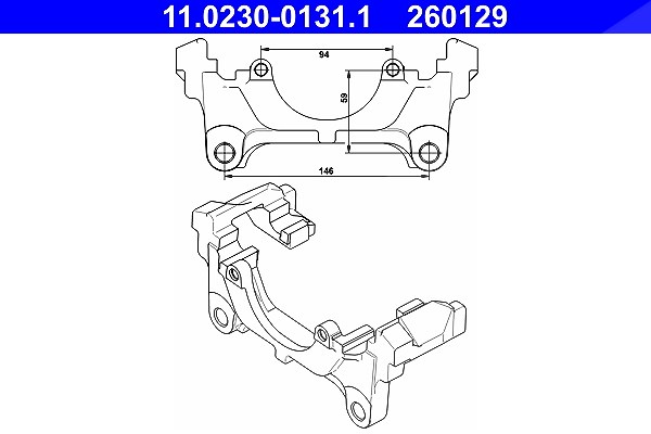 Ate Halter, Bremssattel [Hersteller-Nr. 11.0230-0131.1] für Audi, VW, Skoda, Seat