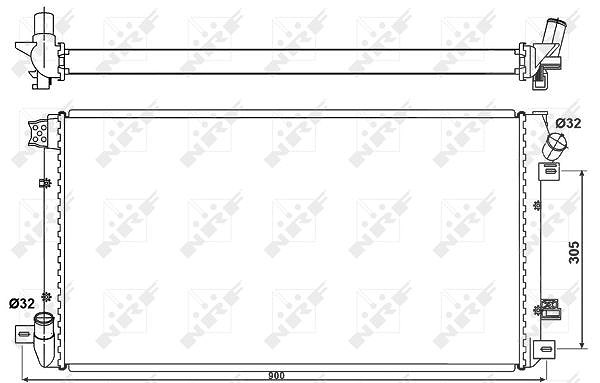 Nrf Kühler, Motorkühlung [Hersteller-Nr. 53076] für Nissan, Vauxhall, Opel, Renault
