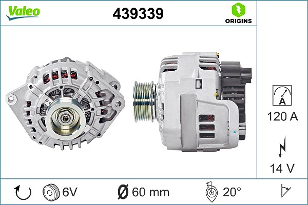 Valeo Generator [Hersteller-Nr. 439339] für Peugeot, Fiat, Citroën