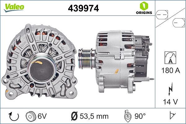 Valeo Generator [Hersteller-Nr. 439974] für Audi, Seat, Skoda, VW