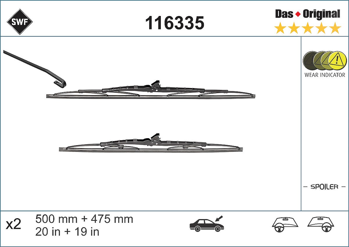 Swf Wischblatt [Hersteller-Nr. 116335] für Vauxhall, Honda, Opel