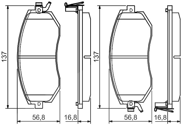 Bosch Bremsbelagsatz, Scheibenbremse [Hersteller-Nr. 0986495125] für Toyota, Subaru