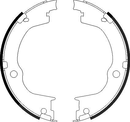 Hella Bremsbackensatz, Feststellbremse [Hersteller-Nr. 8DA355050-791] für Pontiac, Vauxhall, Chevrolet, Gmc, Suzuki, Opel, Saturn