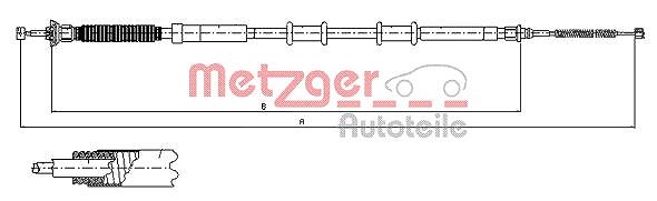 Metzger Autoteile Seilzug, Feststellbremse [Hersteller-Nr. 12.0716] für Fiat