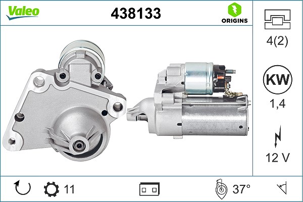 Valeo Starter [Hersteller-Nr. 438133] für Toyota, Peugeot, Ds, Vauxhall, Fiat, Stanguellini, Citroën, Opel