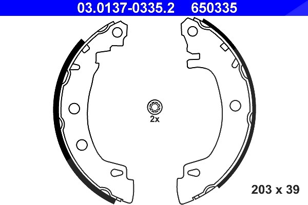 Ate Bremsbackensatz [Hersteller-Nr. 03.0137-0335.2] für Renault